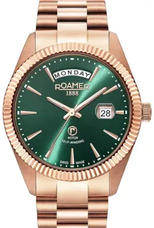 Roamer Primeline Daydate II 981666 46 75 50 42mm Stainless steel Green