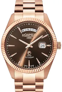 Roamer Primeline Daydate 981662 49 65 90 Stainless steel Brown