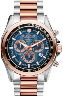 Roamer Rockshell Mark III Chrono 220837 49 45 20 44mm Stainless steel Blue