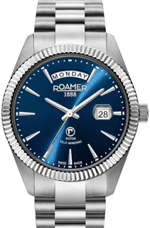 Roamer Primeline Daydate 981662 41 45 90 42mm Stainless steel Blue