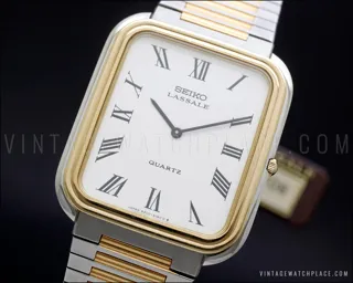 Seiko Lassale Stainless steel and Gold-plated White