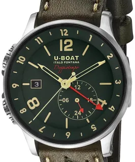 U-Boat Dual Time 8400 Stainless steel Black