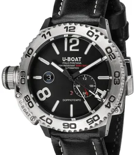 U-Boat Dual Time 9099 Stainless steel Black