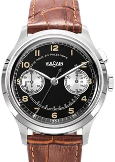 Vulcain Monopusher 650157A08.BAN228 Stainless steel Black and White