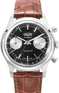 Vulcain Chronograph 640109A00.BAL228 Stainless steel Black and Silver