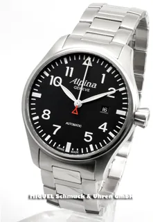 Alpina Startimer Pilot Automatic AL-525B4S6B Stainless steel Black