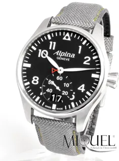 Alpina Startimer Pilot AL-280B4S6 Stainless steel Black