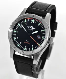 Fortis Pilot F-41 F4220009 Stainless steel Black