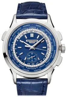 Patek Philippe World Time Chronograph 5930G-001 White gold Blue