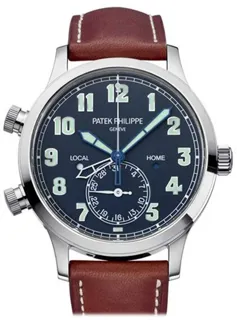 Patek Philippe Calatrava Pilot Travel Time 5524G-001 White gold Blue