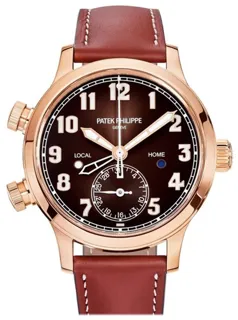 Patek Philippe Calatrava Pilot Travel Time 7234R-001 Rose gold Brown