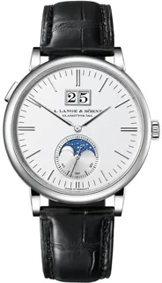 A. Lange Lange Saxonia Moon Phase 384.026 White gold Silver