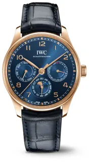 IWC Portuguese Perpetual Calendar IW344205 Yellow gold Blue