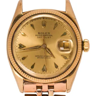 Rolex Oyster Perpetual "Datejust" 34.6mm 18k yellow gold Golden