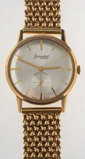 Accurist 34mm 9ct Gold Silver