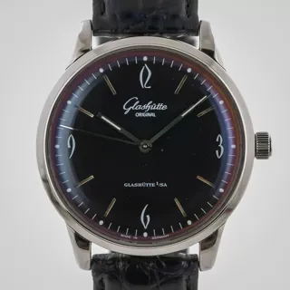 Glashütte Sixties 1-39-52-04-02-04 39mm Stainless steel Black