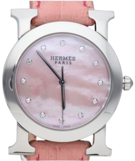 Hermès Heure H Round Stainless steel White