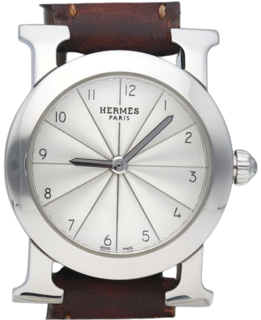 Hermès Heure H Round Stainless steel White