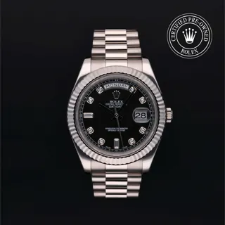 Rolex Day-Date II 218239 White gold Black