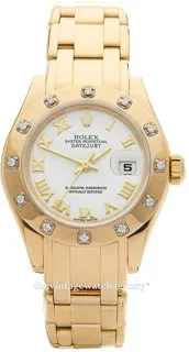 Rolex Pearlmaster 80318-0054 29mm Yellow gold White