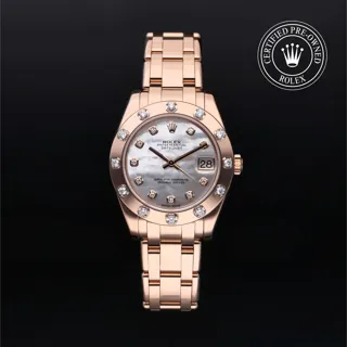 Rolex Pearlmaster 81315 34mm Rose gold White