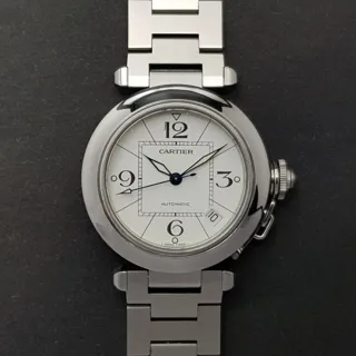 Cartier Pasha C 2324 Stainless steel White