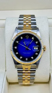 Rolex Datejust 36 16233 Stainless steel and 18ct yellow gold Black and Blue