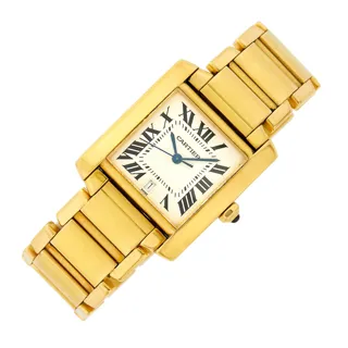 Cartier Tank Française 1840 18k yellow gold White