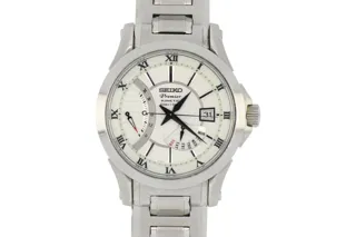 Seiko Premier Kinetic Direct 5D44-0AD0 41mm Stainless steel Silver and White