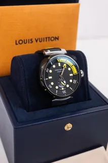 Louis Vuitton Tambour Street Diver QA122 Stainless steel Black and Golden