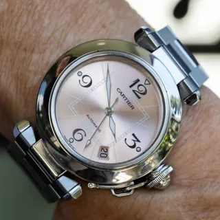 Cartier Pasha C W31075M7 Stainless steel Salmon