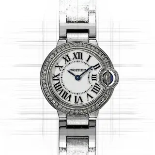 Cartier Ballon Bleu 28mm W4BB0015 Stainless steel Weiß