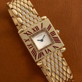 Cartier Obus 25mm Yellow gold White