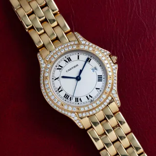 Cartier Santos Ronde 33mm Yellow gold White