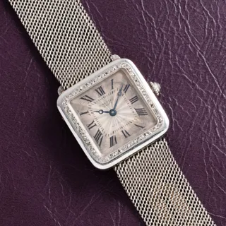 Cartier Santos Platinum Silver