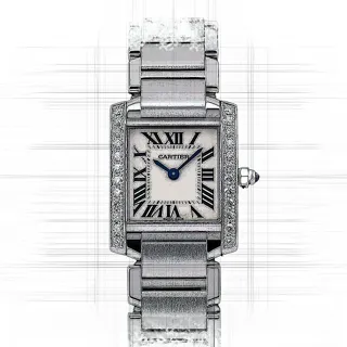 Cartier Tank Française W4TA0008 Edelstahl Silber