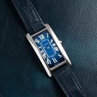 Cartier Tank Cintru00e9e Platinum Blue