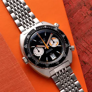 Heuer Autavia Orange Boy 1163 Stainless steel Black