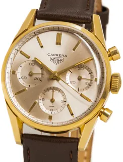 Heuer Carrera 2456 Yellow gold Silver