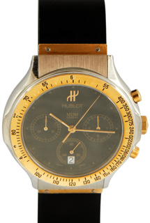 Hublot MDM Chronograph Stainless steel and 18k yellow gold Black