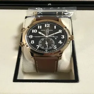 Patek Philippe Calatrava Pilot Travel Time 5524R-001 Rose gold Brown