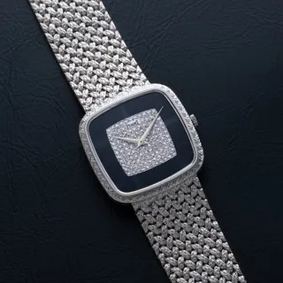 Piaget Hawk Eye 9771 D2 White gold exotic$onyx$pave diamond center