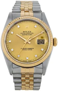 Rolex Datejust 36 16233 Yellow gold and Stainless steel Black