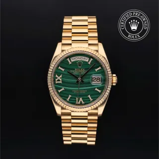 Rolex Day-Date 128238-0048 18k yellow gold Green