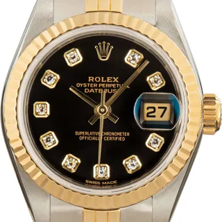 Rolex Lady-Datejust 69173 Stainless steel and 18k yellow gold Black