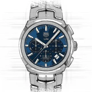 TAG Heuer Link Automatik Chronograph CBC2112.BA0603 Edelstahl Blau