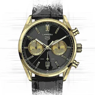 TAG Heuer Carrera Chronograph CBN2044.FC8313 Yellow gold Schwarz