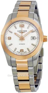 Longines Conquest Classic L2.285.5.76.7 Rose gold and Stainless steel White