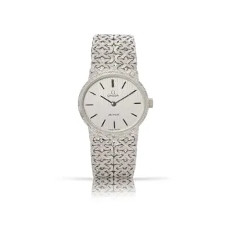 Omega De Ville 26mm 18k white gold Silver