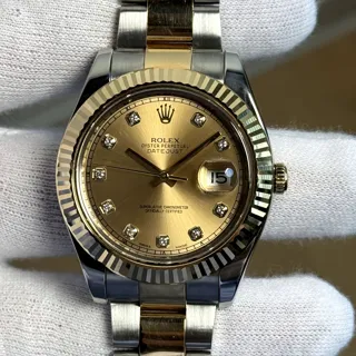 Rolex Datejust II 116333-0007 41mm Yellow gold and Stainless steel Champagne